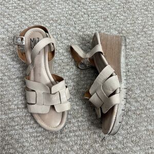 Miz mooz Women's Beige Wedge Sandals size 36